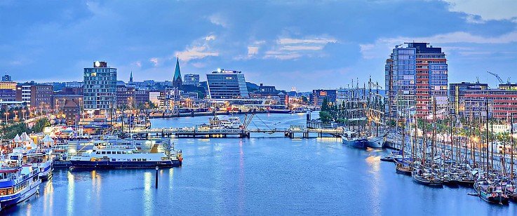 Kieler Förde mit Ost und Westufer in Abendstimmung - Makler Kiel Kieler Förde mit Ost und Westufer in Abendstimmung - Makler Kiel